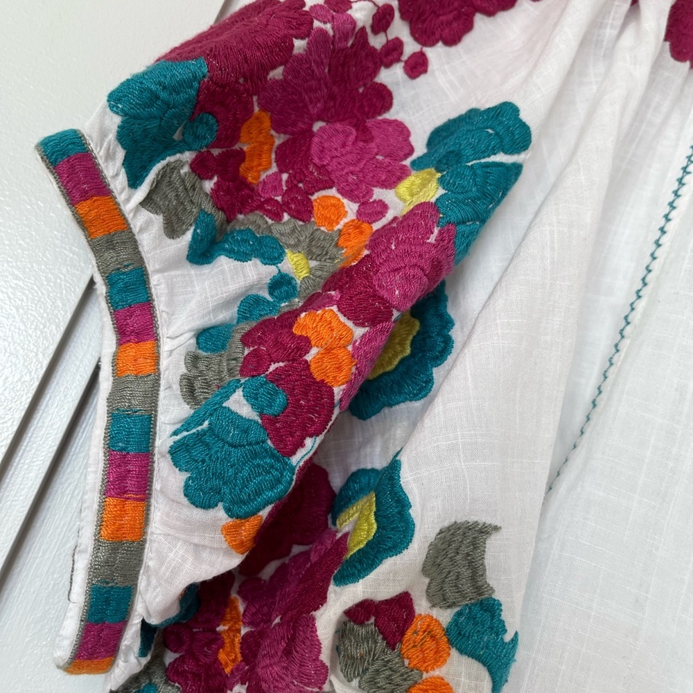 Anthropologie Multicolor Embroidered Tunic Oversized Blouse - Size M - NWOT - Picture 6 of 12